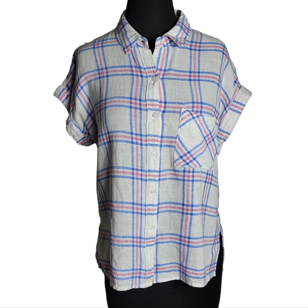 Rails Whitney Button Down Short Sleeve Plaid High… - image 1